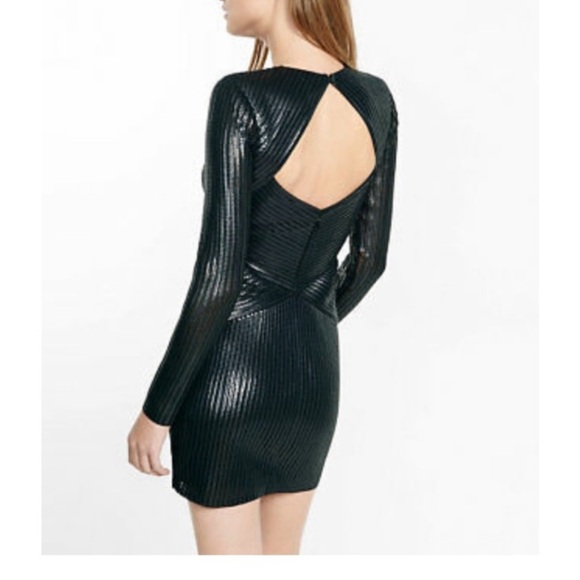 Express sequin black cutout dress - Picture 2 of 9